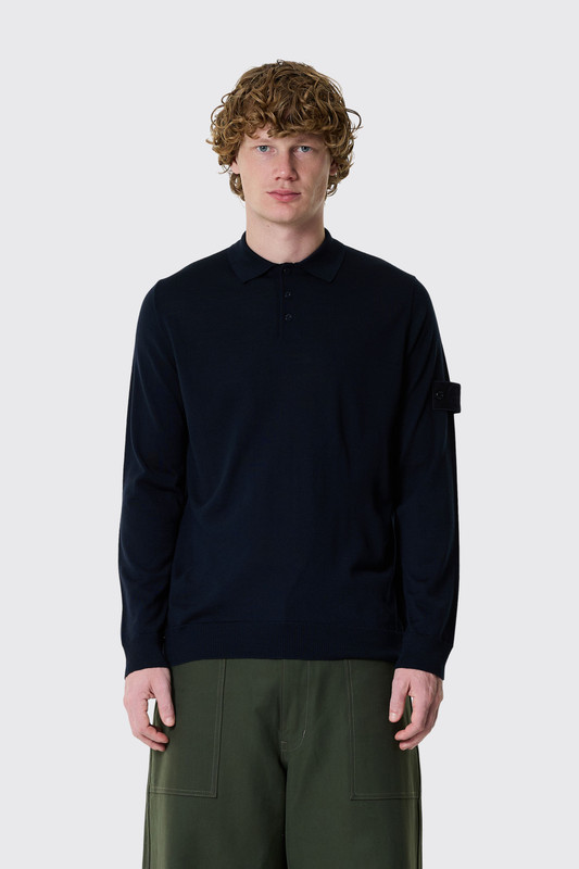 Stone Island 5100076 LS Polo K2S155100076S00FC V0020 Navy Blue 