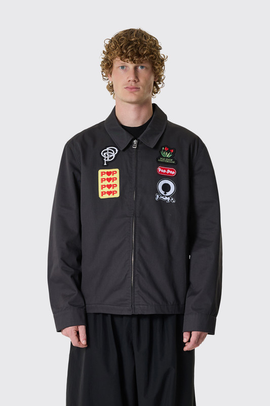 POP Trading Full Zip Worker Jacket Anthracite - Calico Club