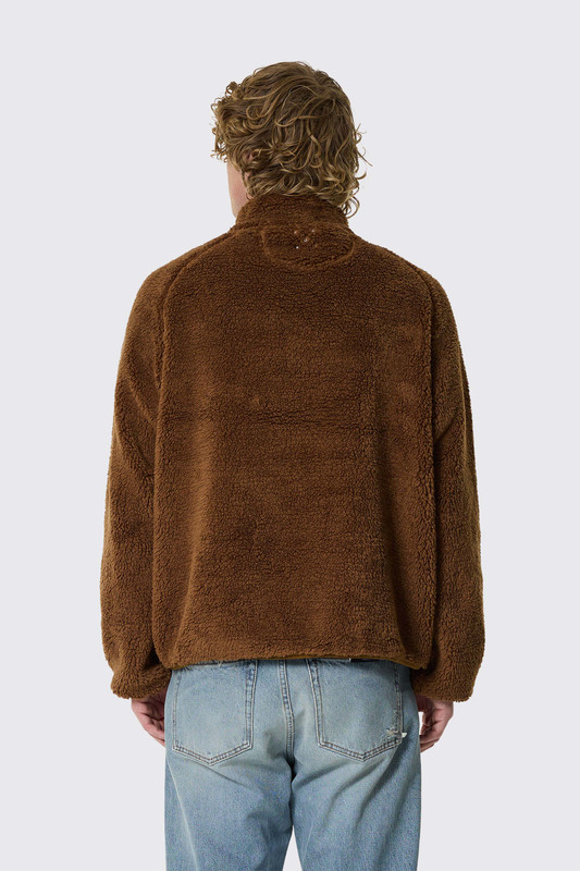 POP Trading Halfzip Polar Fleece Sweat Bison