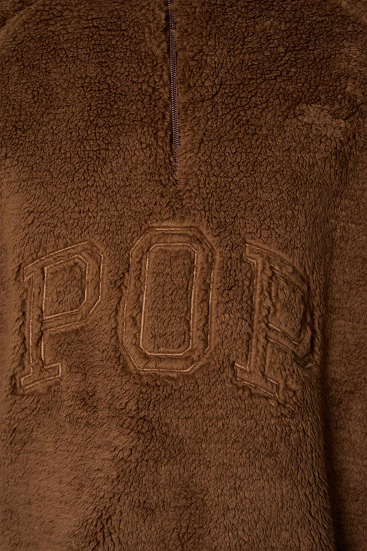POP Trading Halfzip Polar Fleece Sweat Bison