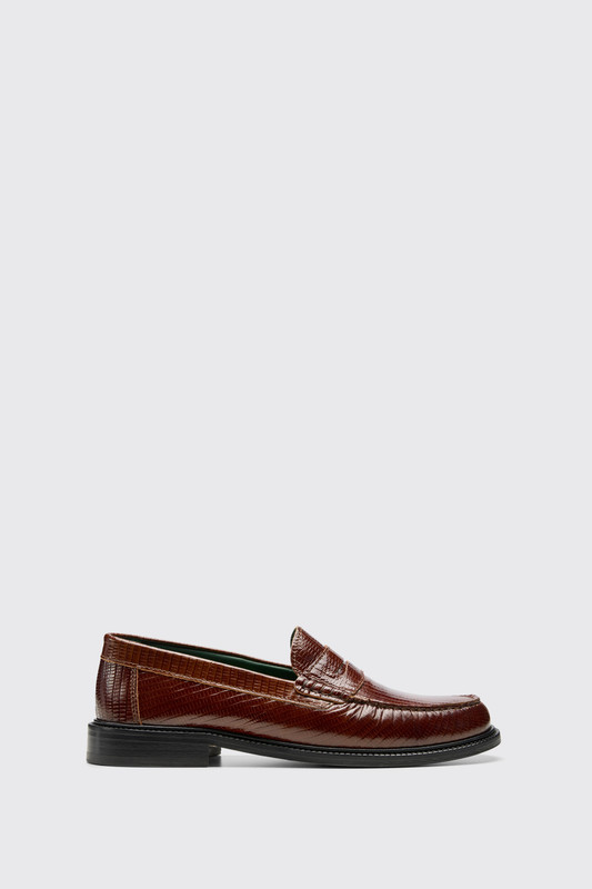 Vinny's Yardee Loafer Mocassin Brown Lizard