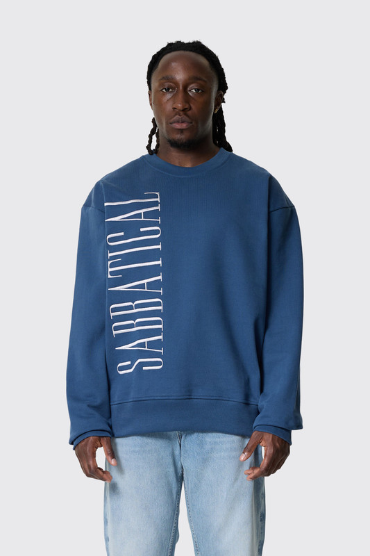 Sabbatical Logo Crewneck Night Blue White