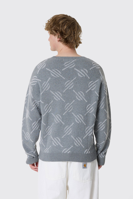 Daily Paper Tevin Monogram Knit Sweater Grey