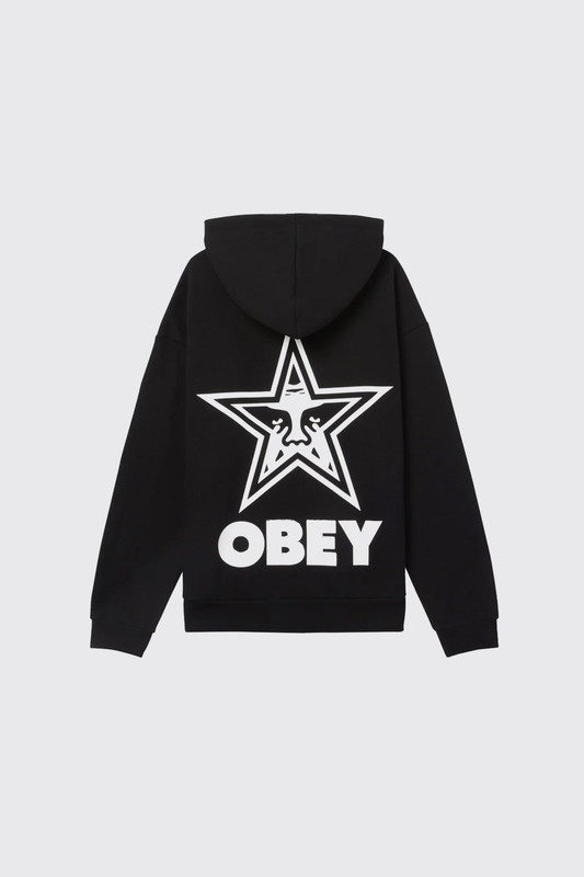 Obey Bold Star Extra Heavy Hood BLK Black