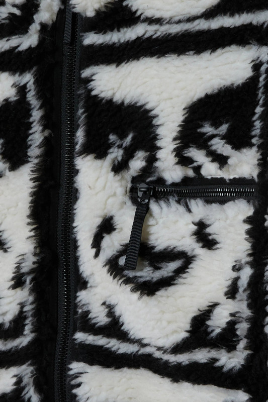 Obey Repeated Icon Sherpa Jkt BKM Black multi