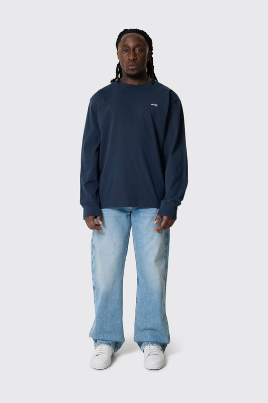 Obey Lowercase Pigment Tee LS DNV Dark navy