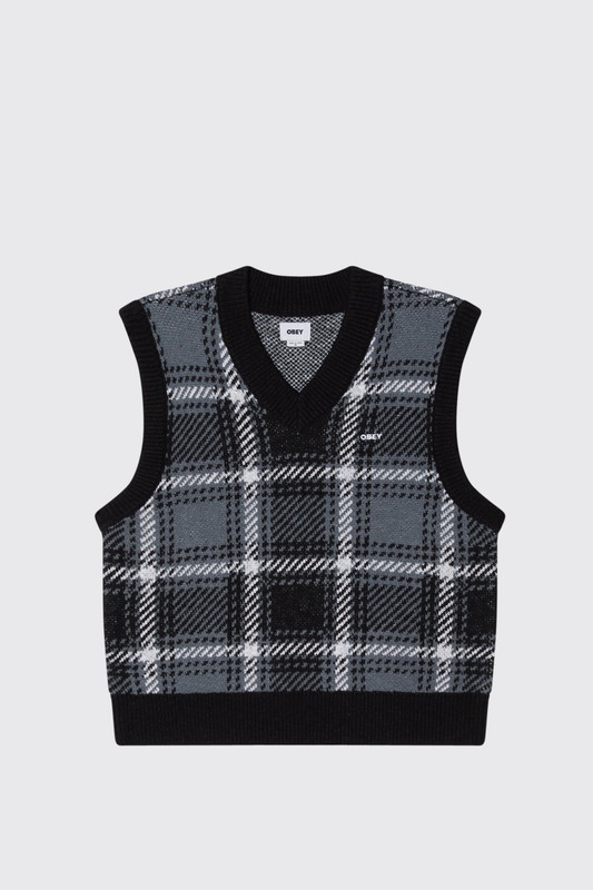 Obey Avon Plaid Vest CDB Cold black multi