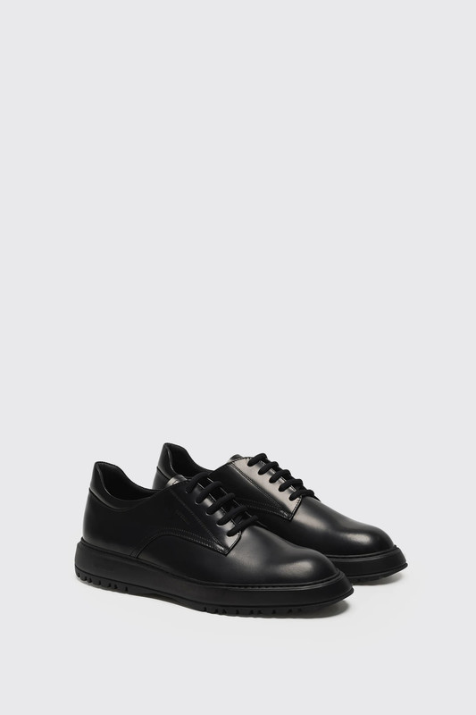 Referenc Derby Brushed Leather Black