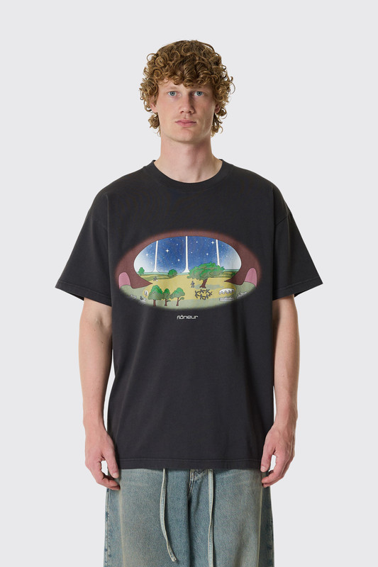 Flaneur Stardome T-Shirt Washed Black