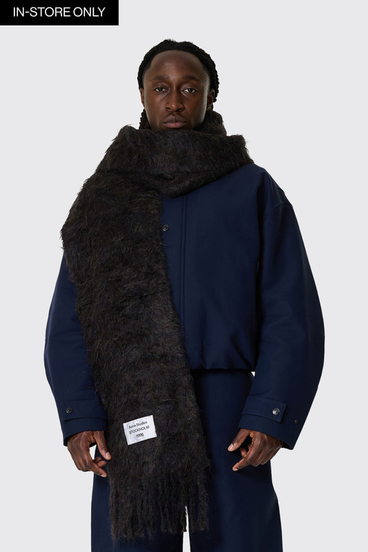 Acne Studios Wool Mohair Scarf Black Melange