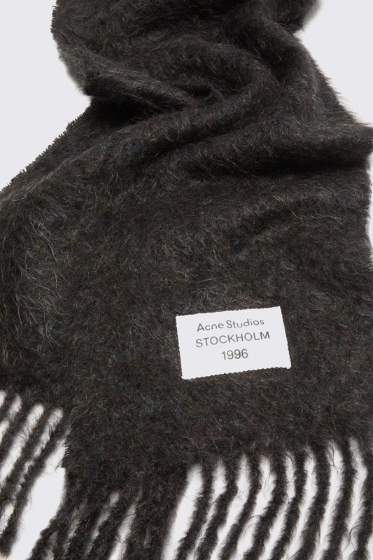 Acne Studios Wool Mohair Scarf Black Melange