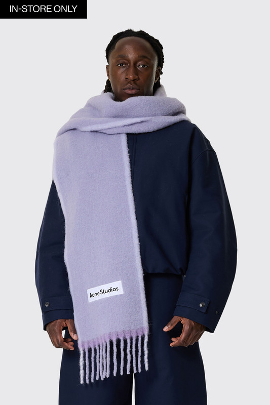 Acne Studios Wool Mohair Scarf Lilac/White