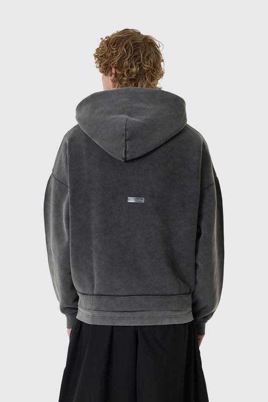 Acne Studios Hooded Sweater Logo Patch Faded Black