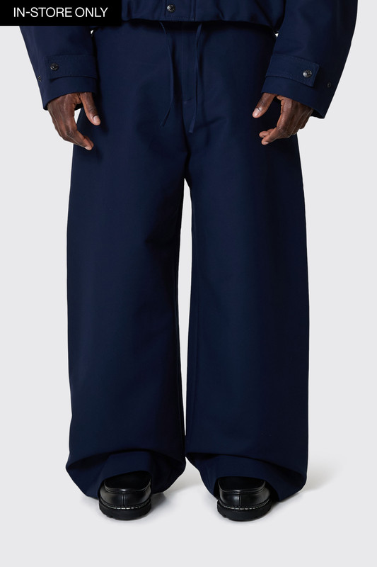 Acne Studios Satin Trousers Navy Blue - Calico Club
