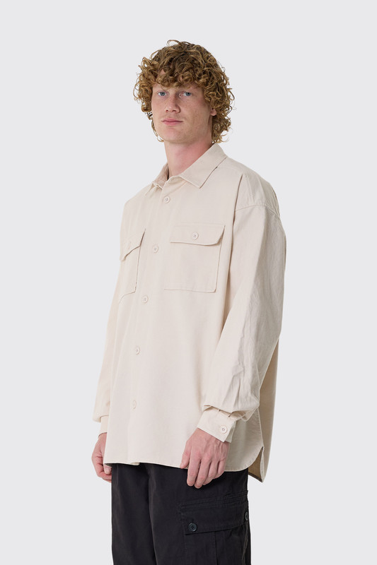Applied Art Forms Oversized Work Shirt Moonbeam