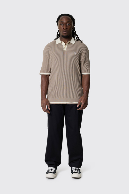Filling Pieces Fine Knit Polo 184 Atmosphere/Beige