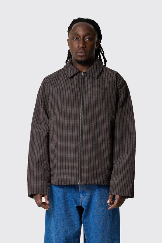 Olaf Hussein Checked Padded Coach Jacket M230501 Hot Fudge