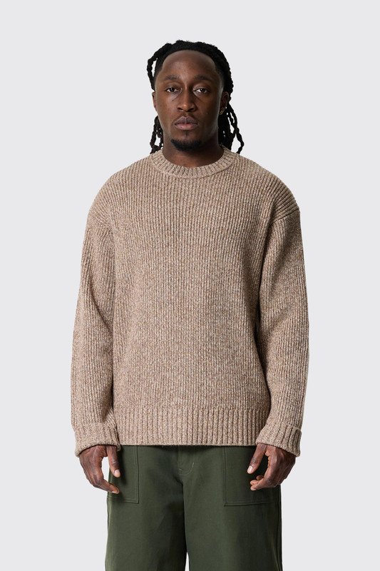 OLAF Essential Melange Knitted Crewneck Foxtrot