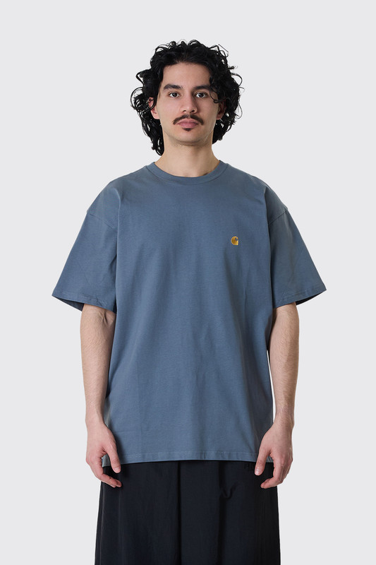 Carhartt WIP Chase T-Shirt S/S I026391 3LP.XX Cozy Blue/Gold