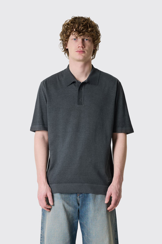 C.P. Company Cotton Crepe Double Dyed Polo 20CMKN204A-110646S Gunmetal