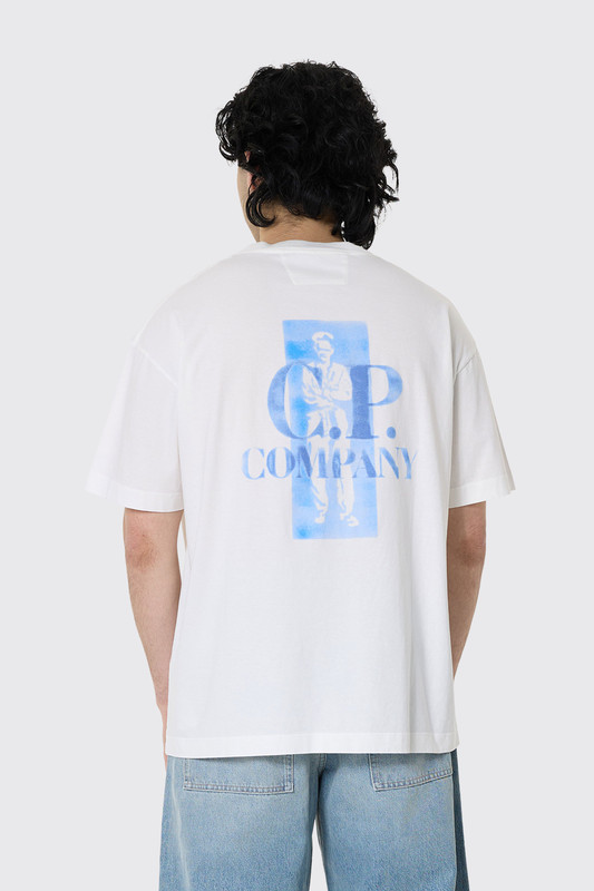 C.P. Company 30/1 Jersey Comfort Logo T-Shirt Gauze White
