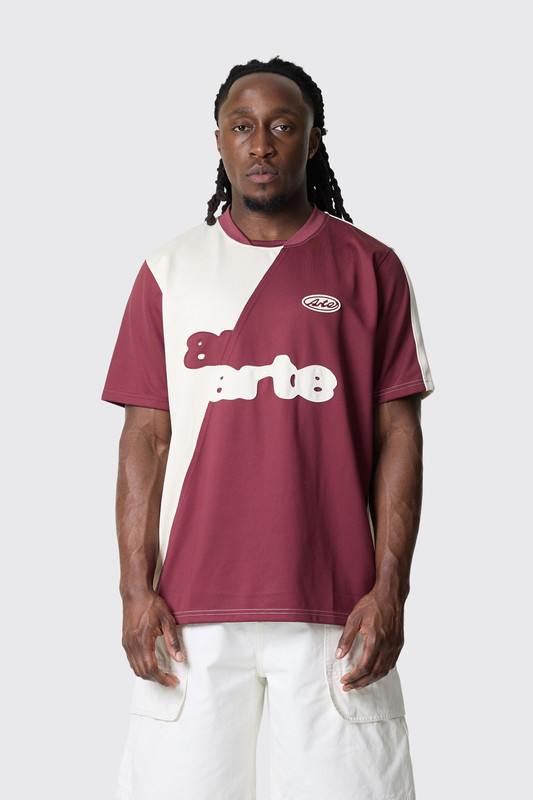 Arte Antwerp Football T-Shirt SS26-082T Bordeaux/Cream