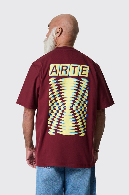 Arte Antwerp Abstract Back Print T-Shirt Bordeaux