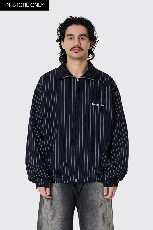 Acne Studios Striped Zip Jacket B90865- Navy/White - Calico Club