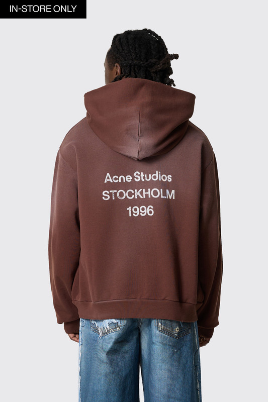 Acne Studios Logo Hooded Sweater Chocolate Brown