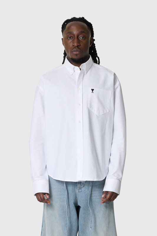 AMI Paris Quota - Boxy LS Shirt Button Down Blanc Naturel