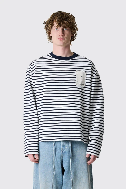 Bram's Fruit Varsity Striped Longsleeve 1140 Navy