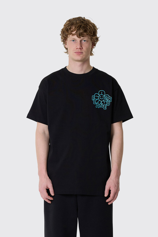Flaneur Happy Flower T-Shirt 999 Black