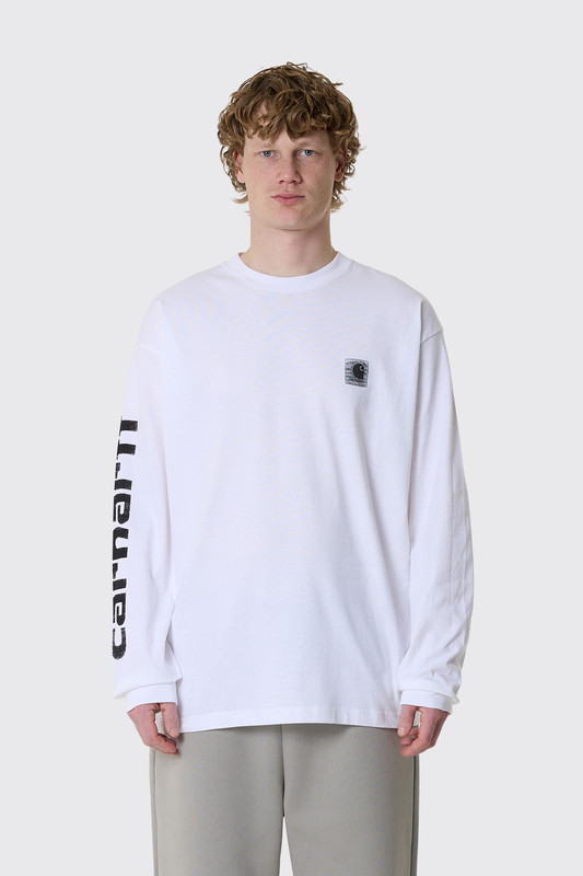 Carhartt WIP L/S Archive Script T-Shirt I036002 02.XX White