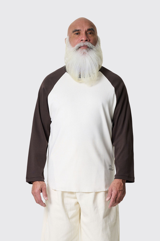 A.P.C. T-Shirt Manches 3/4 Contrasté BLD Beige/Marron