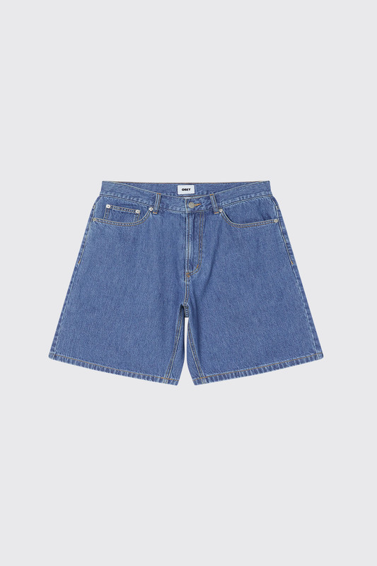 Obey Emerson Denim Short SBW Salty Blue Stone Wash