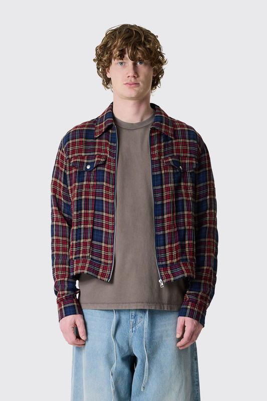 Stockholm Surfboard Club Lightweight Trucker Jacket U3000286 Red Check