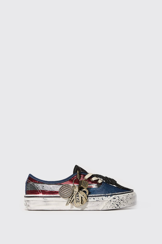 VANS LX Authentic 44  VN000DB8 CHRM DKRED Red/Navy