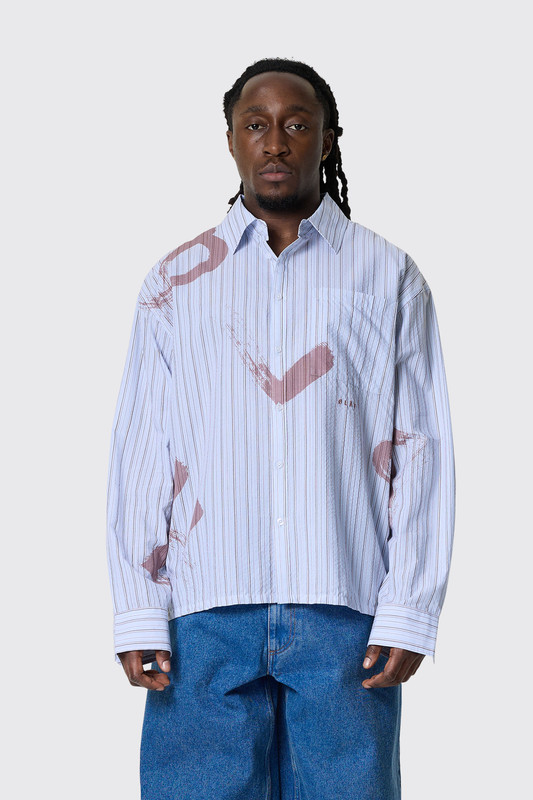 OLAF Brushstroke Logo Stripe LS Shirt Twilight Mauve/Open Air