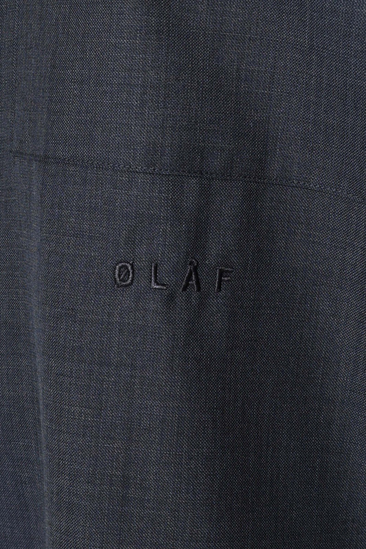 OLAF Wool Blend Boxy LS Shirt Charcoal