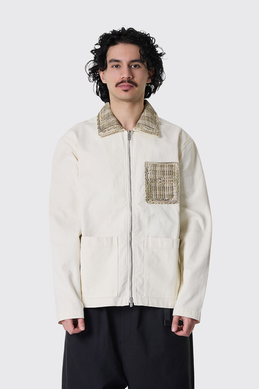 Filling Pieces Worker Jacket Panier 412660500332 214 Antique White