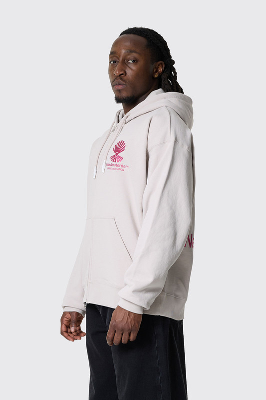NASA Logo Hoodie Zip-Up Pebble Magenta/Beige