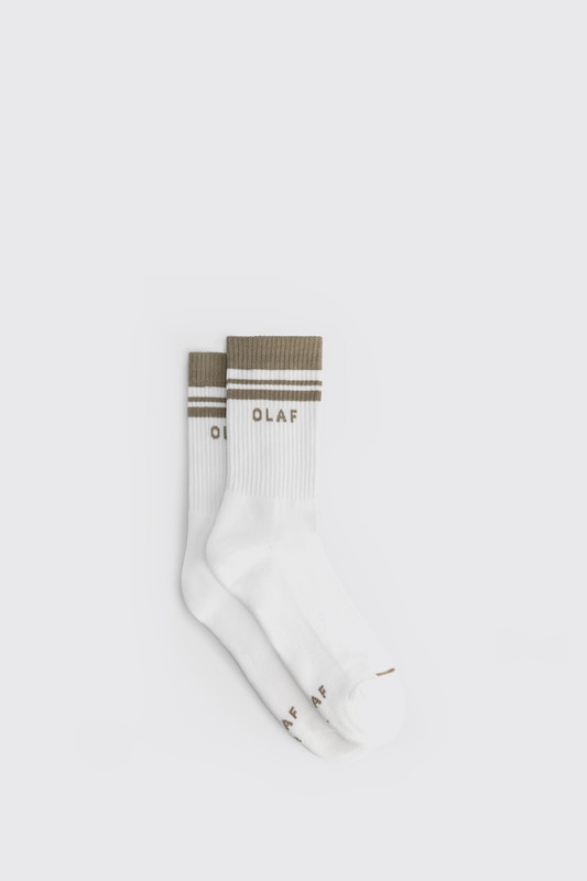 Olaf Hussein Stripe Varsity Socks A250808 Optical White