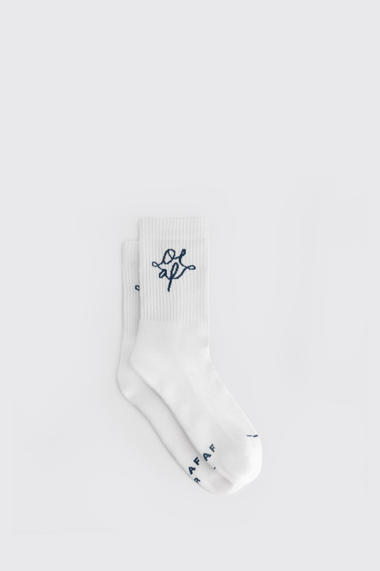 Olaf Hussein Monogram Socks A250809 White