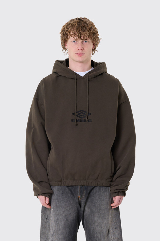 Umbro Og Logo Mask Hoodie Dark Olive