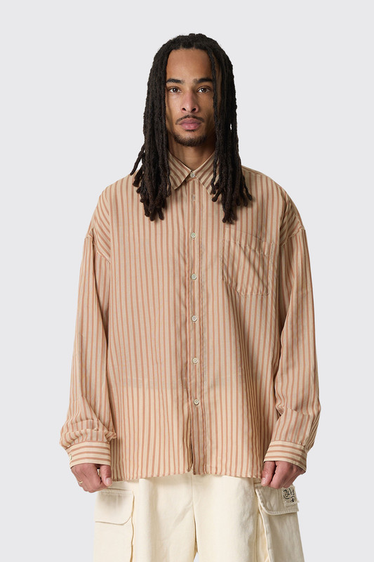 Sunflower Stable L/S Shirt 1296 Brown Stripe