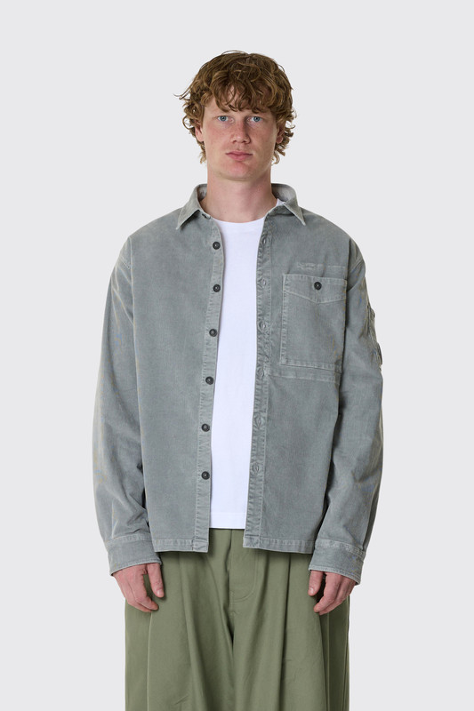 C.P. Company Corduroy Long Sleeve Button Lens Shir 21CMSH147A-006410O 936 Flint Grey