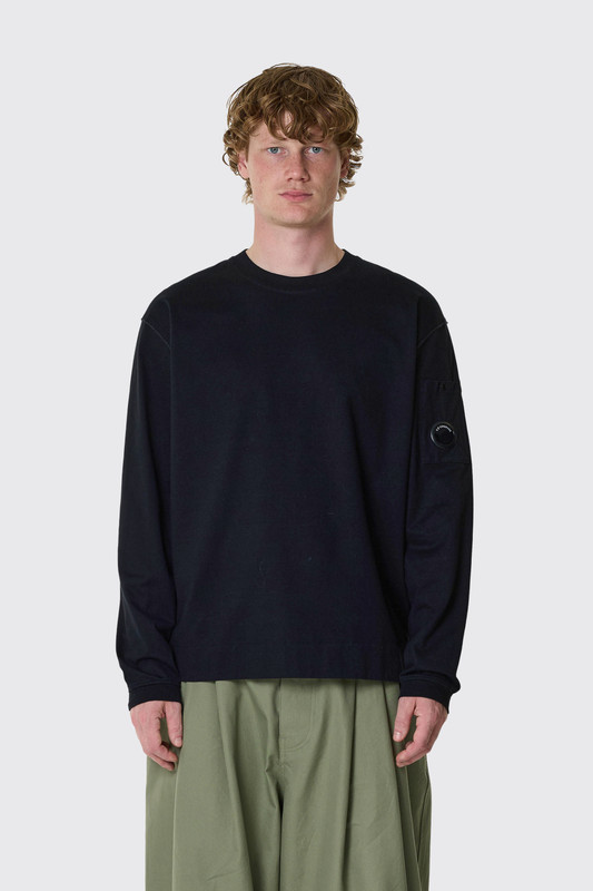 C.P. Company 30/2 Mercerized Jersey Twisted LS  21CMTS100A-110580W 999 Black