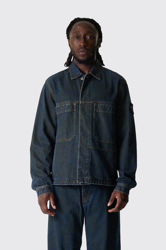 Stone Island 4100006 Biker Jacket L2S144100006S0J40 VJ229 Blue Black