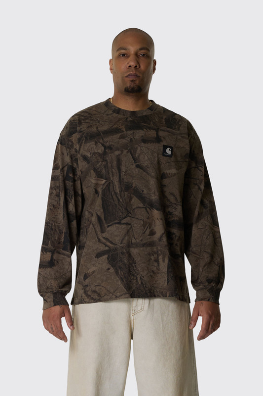 Carhartt WIP L/S Feather Tree T-Shirt I037173 3ZQ.GD Khaki/Shungite