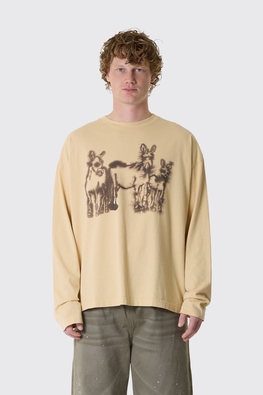 Wild Animals 3 Donkeys Longsleeve 3 Donkeys Beige
